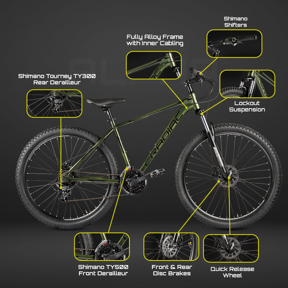 CRADIAC - Alpha LITE | 21 Speed Shimano Gear MTB Cycle |