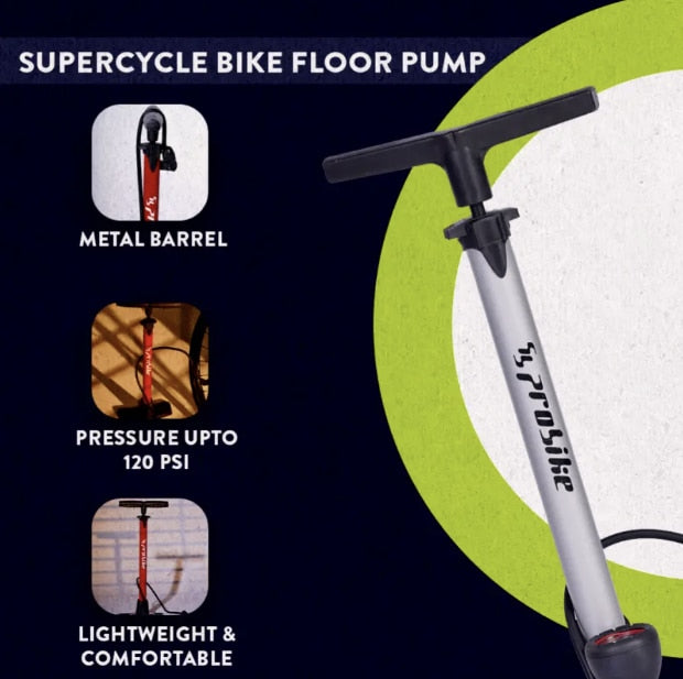 PROBIKE DELUXE CYCLING PUMP WITH GAUGE